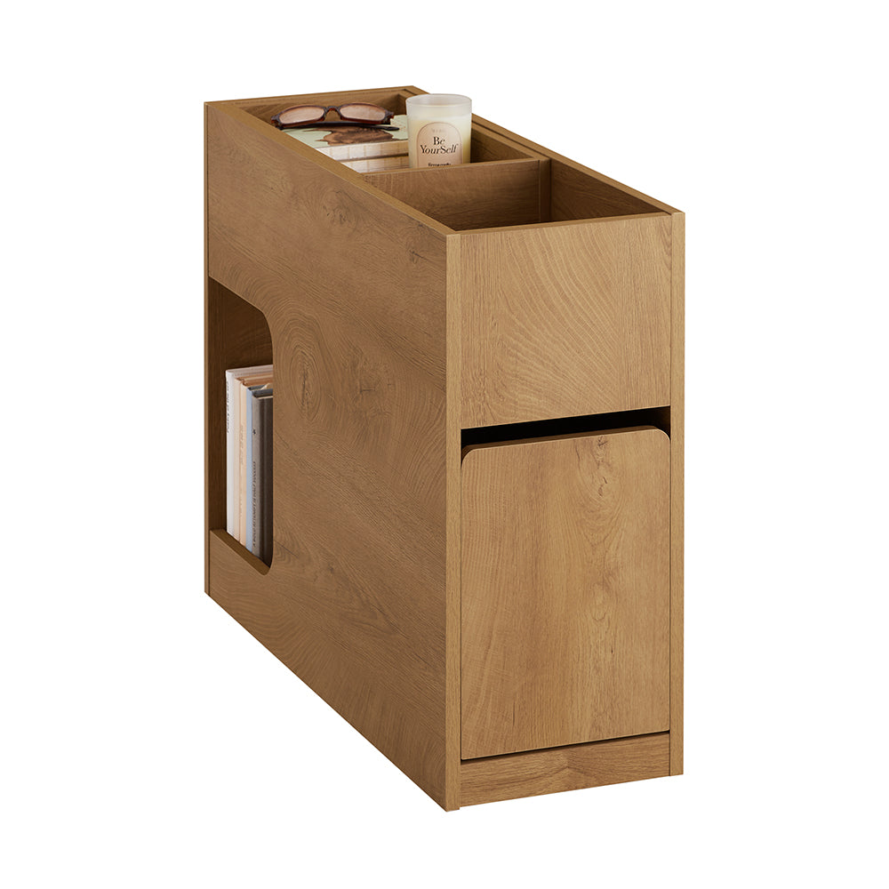 SoBuy FBT158-N Table d'Appoint Slim avec Plateau Amovible & Tiroir, Table de Chevet Étroite 25 cm, Meuble de Rangement Gain d