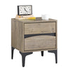 SoBuy FBT165-N Table de Chevet, 2 tiroirs façade courbée, Effet Bois & Pieds métalliques, Table d’appoint Moderne pour Chambre, 40×40×47 cm, Naturel