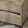 SoBuy FBT165-N Table de Chevet, 2 tiroirs façade courbée, Effet Bois & Pieds métalliques, Table d’appoint Moderne pour Chambre, 40×40×47 cm, Naturel