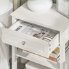 SoBuy FBT46-W Table de Chevet avec 1 Tiroir & 2 Étagères, Table d'appoint Moderne, Blanche, L45 x P30 x H68cm