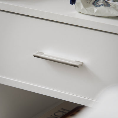 SoBuy FBT66-W Table de Chevet Table de Nuit Bout de Canapé avec 1 Tiroir 1 Niche Blanc
