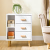 SoBuy FBT95-W Table d’Appoint Bout de Canapé Table de Chevet Table de Nuit avec 3 tiroirs et 2 étagères de rangement