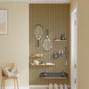 SoBuy FHK40-N Étagère Murale en Bois Naturel avec 2 Tablettes et 3 Crochets – Panneau Mural Modulaire pour Entrée, Salon et Chambre, Rangement Sportif – 120×19×120 cm, Charge 27 kg