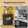 SoBuy FKW113-SCH Desserte Cuisine à roulettes Meuble Cuisine Rangement Desserte de Cuisine Plan de Travail Cuisine Buffet Cuisine Petit Meuble de Rangement Noir 75x46x83 cm