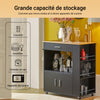 SoBuy FKW113-SCH Desserte Cuisine à roulettes Meuble Cuisine Rangement Desserte de Cuisine Plan de Travail Cuisine Buffet Cuisine Petit Meuble de Rangement Noir 75x46x83 cm