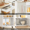 SoBuy FKW113-WN Desserte Cuisine à roulettes Meuble Cuisine Rangement Desserte de Cuisine Plan de Travail Cuisine Buffet Cuisine Petit Meuble de Rangement Blanc 75x46x83 cm