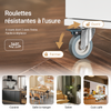 SoBuy FKW117-W Desserte à roulettes Îlot Central avec Plan de Travail INOX et 1 Tiroir, Chariot Mobile pour Cuisine ou Salle à Manger, Meuble de Cuisine avec Rangement 120 x 56 x 90 cm