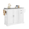 SoBuy FKW128-II-ST Chariot de Cuisine avec Tiroirs et Plan Rabattable – Îlot Pliable, Rangement – 107×71×91 cm, Blanc
