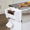 SoBuy FKW128-II-ST Chariot de Cuisine avec Tiroirs et Plan Rabattable – Îlot Pliable, Rangement – 107×71×91 cm, Blanc