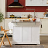 SoBuy FKW128-II-ST Chariot de Cuisine avec Tiroirs et Plan Rabattable – Îlot Pliable, Rangement – 107×71×91 cm, Blanc
