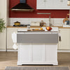 SoBuy FKW128-II-ST Chariot de Cuisine avec Tiroirs et Plan Rabattable – Îlot Pliable, Rangement – 107×71×91 cm, Blanc