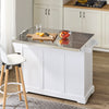 SoBuy FKW128-II-ST Chariot de Cuisine avec Tiroirs et Plan Rabattable – Îlot Pliable, Rangement – 107×71×91 cm, Blanc