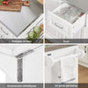 Prévente SoBuy FKW128-ST Desserte de Cuisine à roulettes, Îlot Central avec Plan de Travail Extensible Chariot Mobile pour Cuisine ou Salle à Manger, Meuble de Cuisine avec Rangement Blanc 130 x 46/71 x 91 cm