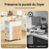 SoBuy FKW132-WN Desserte Cuisine avec Roues, pour Cuisine et Salle à Manger, Rangement Optimisé, Design Fonctionnel – L70×P40×H90 cm, Bois d’Hévéa, Blanc