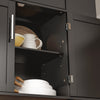 SoBuy FKW133-SCH Desserte de Cuisine à Roulettes – Plan Bois 99 cm, Tiroir, Placard 2 Portes, 3 Étagères, 75 kg | Noir