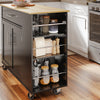 SoBuy FKW133-SCH Desserte de Cuisine à Roulettes – Plan Bois 99 cm, Tiroir, Placard 2 Portes, 3 Étagères, 75 kg | Noir