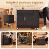SoBuy FKW133-SCH Desserte de Cuisine à Roulettes – Plan Bois 99 cm, Tiroir, Placard 2 Portes, 3 Étagères, 75 kg | Noir
