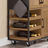 Prévente SoBuy FKW134-N Desserte de cuisine à roulettes 67 cm avec tiroir, casier à vin et crochets – Style industriel bois et métal