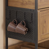 Prévente SoBuy FKW134-N Desserte de cuisine à roulettes 67 cm avec tiroir, casier à vin et crochets – Style industriel bois et métal