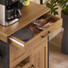 Prévente SoBuy FKW134-N Desserte de cuisine à roulettes 67 cm avec tiroir, casier à vin et crochets – Style industriel bois et métal