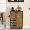 Prévente SoBuy FKW134-N Desserte de cuisine à roulettes 67 cm avec tiroir, casier à vin et crochets – Style industriel bois et métal