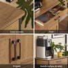 Prévente SoBuy FKW134-N Desserte de cuisine à roulettes 67 cm avec tiroir, casier à vin et crochets – Style industriel bois et métal
