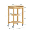 SoBuy FKW135-N Desserte Cuisine en Bambou Carbonisé – Chariot de Cuisine en Bois à Roulettes, Antibactérien, Résistant à l’Humidité, Sans Odeur, Idéal pour Cuisine, Maison & Salle à Manger 58×40×86 cm