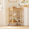 SoBuy FKW135-N Desserte Cuisine en Bambou Carbonisé – Chariot de Cuisine en Bois à Roulettes, Antibactérien, Résistant à l’Humidité, Sans Odeur, Idéal pour Cuisine, Maison & Salle à Manger 58×40×86 cm