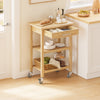 SoBuy FKW135-N Desserte Cuisine en Bambou Carbonisé – Chariot de Cuisine en Bois à Roulettes, Antibactérien, Résistant à l’Humidité, Sans Odeur, Idéal pour Cuisine, Maison & Salle à Manger 58×40×86 cm