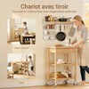 SoBuy FKW135-N Desserte Cuisine en Bambou Carbonisé – Chariot de Cuisine en Bois à Roulettes, Antibactérien, Résistant à l’Humidité, Sans Odeur, Idéal pour Cuisine, Maison & Salle à Manger 58×40×86 cm