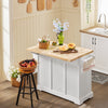 SoBuy FKW41-II-WN Îlot central de cuisine avec rangement et plan de travail extensible – desserte de cuisine à roulettes, meuble de cuisine multifonction, blanc, 130 × 91 × (46–71) cm
