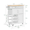 SoBuy FKW45-E-WN desserte Cuisine avec Prise, 75x37,6x86,5 cm, Cuisine et café | Avec casier à bouteilles et pieds interchangeables, desserte à roulettes cuisine avec plan de travail, MDF/PB