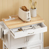 SoBuy FKW45-E-WN desserte Cuisine avec Prise, 75x37,6x86,5 cm, Cuisine et café | Avec casier à bouteilles et pieds interchangeables, desserte à roulettes cuisine avec plan de travail, MDF/PB
