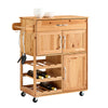 Prévente SoBuy FKW45-N Meuble Cuisine à roulettes en Bois Massif avec Plan de Travail Desserte Cuisine avec Range-Bouteilles, îlot Central Compact pour Cuisine, Salle à Manger et extérieur Naturel 66×38×86 cm