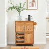 Prévente SoBuy FKW45-N Meuble Cuisine à roulettes en Bois Massif avec Plan de Travail Desserte Cuisine avec Range-Bouteilles, îlot Central Compact pour Cuisine, Salle à Manger et extérieur Naturel 66×38×86 cm