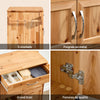 Prévente SoBuy FKW45-N Meuble Cuisine à roulettes en Bois Massif avec Plan de Travail Desserte Cuisine avec Range-Bouteilles, îlot Central Compact pour Cuisine, Salle à Manger et extérieur Naturel 66×38×86 cm