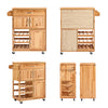 Prévente SoBuy FKW45-N Meuble Cuisine à roulettes en Bois Massif avec Plan de Travail Desserte Cuisine avec Range-Bouteilles, îlot Central Compact pour Cuisine, Salle à Manger et extérieur Naturel 66×38×86 cm