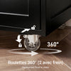 SoBuy FKW45-SCH Desserte de Cuisine sur Roulettes avec Casier à Vin – Plan de Travail Bois Massif, 1 Tiroir, 2 Portes, Noir, 67×38×86 cm