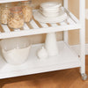SoBuy FKW47-II-W Desserte de Cuisine à Roulettes avec Plateau Acier INOX, 1 Tiroir et 2 Étagères Ouvertes, Îlon Central Charge 70 kg – 81x45x90 cm, Blanc