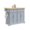 SoBuy FKW71-II-HG Ìlot Cuisine Mobile avec Plan Extensible – Gain de Place, Gris