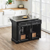 SoBuy FKW71-II-SCH Îlot Central de Cuisine sur Roulettes, Plan Extensible 46→71cm, 2 Tiroirs, Étagères Réglables, Charge 100kg – 115x46x92cm, Noir