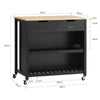 SoBuy FKW74-SCH Desserte Cuisine à roulettes Meuble Cuisine Rangement Petit Meuble de Cuisine Meuble Micro-Onde Meuble Cuisine Bas Plan de Travail Cuisine 100x60x94cm Noir