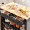 SoBuy FKW74-SCH Desserte Cuisine à roulettes Meuble Cuisine Rangement Petit Meuble de Cuisine Meuble Micro-Onde Meuble Cuisine Bas Plan de Travail Cuisine 100x60x94cm Noir