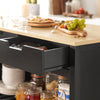 SoBuy FKW74-SCH Desserte Cuisine à roulettes Meuble Cuisine Rangement Petit Meuble de Cuisine Meuble Micro-Onde Meuble Cuisine Bas Plan de Travail Cuisine 100x60x94cm Noir