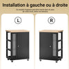 Prévente SoBuy FKW75-SCH desserte Cuisine avec roulettes et étagère latérale – Meuble de Cuisine Noir avec Porte Unique – Chariot de Service pour Rangement Cuisine et Plan de Travail Compact, 60x92x45cm