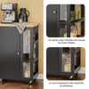 Prévente SoBuy FKW75-SCH desserte Cuisine avec roulettes et étagère latérale – Meuble de Cuisine Noir avec Porte Unique – Chariot de Service pour Rangement Cuisine et Plan de Travail Compact, 60x92x45cm
