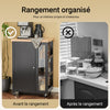 Prévente SoBuy FKW75-SCH desserte Cuisine avec roulettes et étagère latérale – Meuble de Cuisine Noir avec Porte Unique – Chariot de Service pour Rangement Cuisine et Plan de Travail Compact, 60x92x45cm