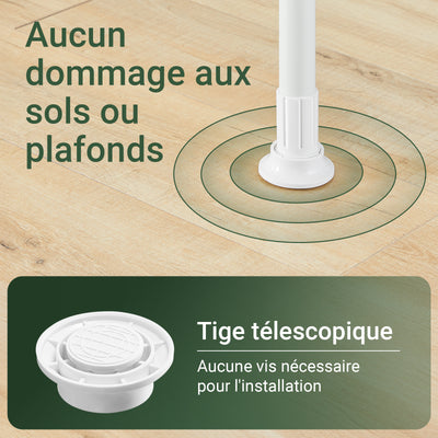 SoBuy FRG109-II-W Tringle à Vêtements Télescopique, Portant à Vêtements Robuste, Penderie Ouverte Réglable avec Barres de Suspension pour Chambre, Dressing, Blanc
