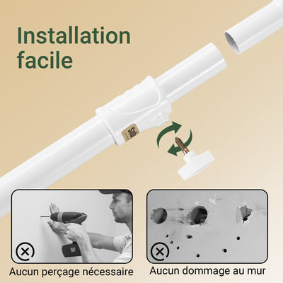 SoBuy FRG109-II-W Tringle à Vêtements Télescopique, Portant à Vêtements Robuste, Penderie Ouverte Réglable avec Barres de Suspension pour Chambre, Dressing, Blanc