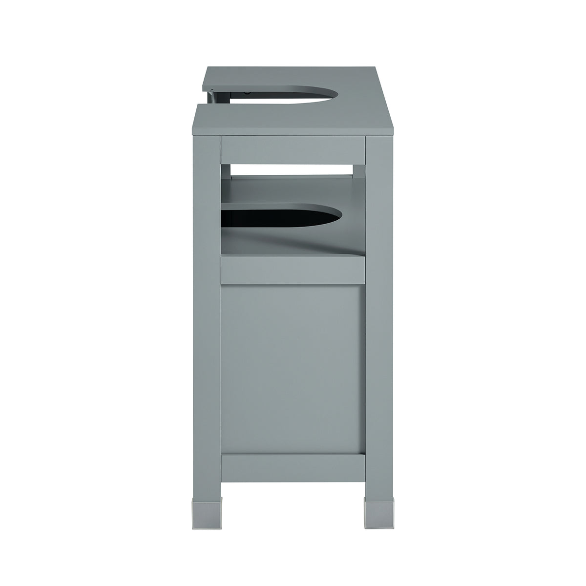 SoBuy FRG128-II-SG Meuble sous Lavabo avec Portes Coulissantes, Format Compact, Résistant à l’Humidité, pour Salle de Bain et WC – L60×P30×H60 cm, Bois, Gris